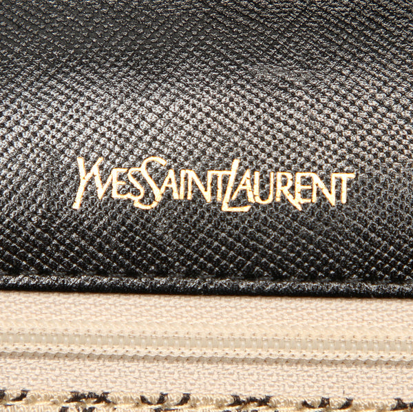 イヴ サンローラン ブラック 黒 レザー ハンドバッグ レディース YVES SAINT LAURENT 中古