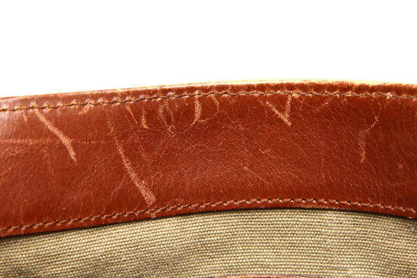 グッチ バンブー 109138 カーキ ブラウン キャンバス レザー ハンドバッグ レディース GUCCI 中古