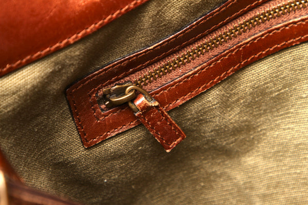 グッチ バンブー 109138 カーキ ブラウン キャンバス レザー ハンドバッグ レディース GUCCI 中古