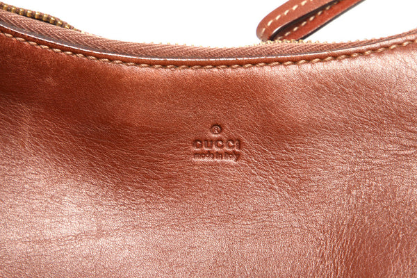 グッチ 106292 ブラウン レザー 肩掛け ショルダーバッグ レディース GUCCI 中古