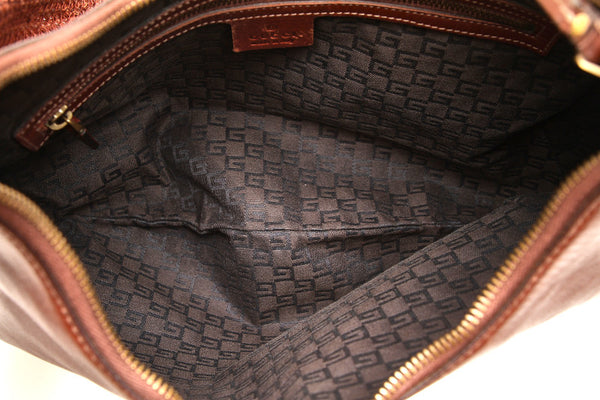 グッチ 106292 ブラウン レザー 肩掛け ショルダーバッグ レディース GUCCI 中古