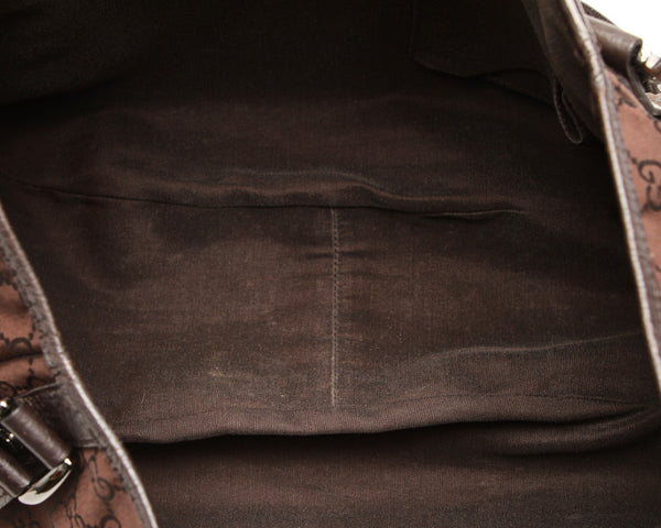 グッチ GGキャンバス ブラウン キャンバス レザー トートバッグ レディース GUCCI 中古