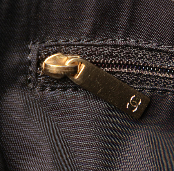 シャネル ニュートラベルライン 8番台 ブラック 黒 ナイロン レザー トートバッグ レディース CHANEL 中古