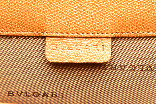 ブルガリ ブラウン レザー ビジネスバッグ メンズ BVLGARI 中古