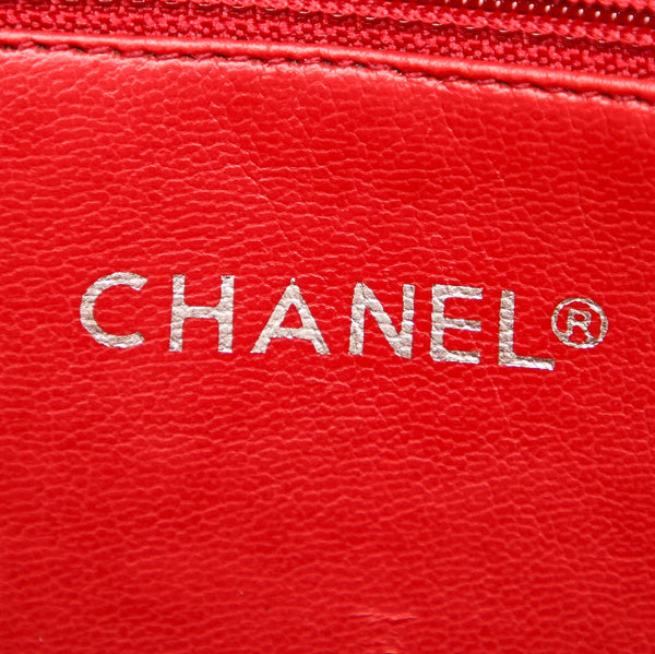 シャネル レッド 赤 レザー チェーン ショルダー トートバッグ レディース CHANEL 中古