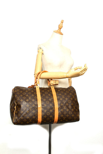 ルイ ヴィトン モノグラム キーポル45 M41428 ブラウン PVC レザー ボストンバッグ レディース LOUIS VUITTON 中古
