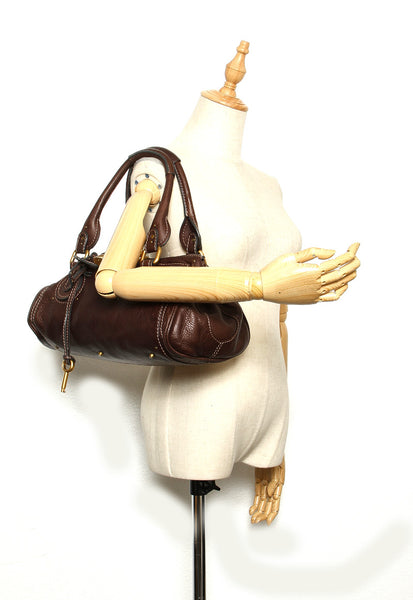 クロエ パディントン ブラウン レザー ショルダーバッグ レディース Chloe 中古