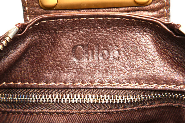クロエ パディントン ブラウン レザー ショルダーバッグ レディース Chloe 中古
