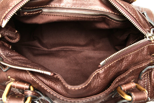 クロエ パディントン ブラウン レザー ショルダーバッグ レディース Chloe 中古