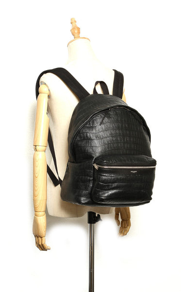 イヴ サンローラン ブラック レザー リュック バックパック ユニセックス YVES SAINT LAURENT 中古