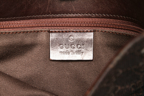 グッチ GGキャンバス 91762 ブラウン キャンバス レザー 肩掛け ショルダーバッグ レディース GUCCI 中古