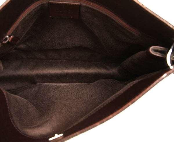 グッチ GGキャンバス 91762 ブラウン キャンバス レザー 肩掛け ショルダーバッグ レディース GUCCI 中古