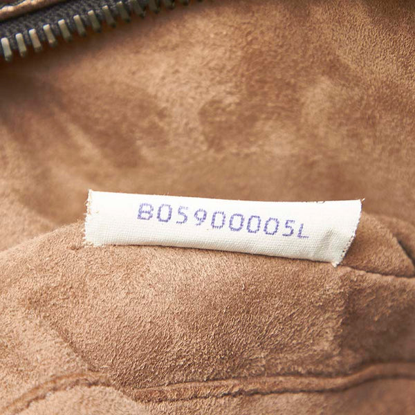 ボッテガヴェネタ イントレチャート メタリックカーキ シルバー  レザー ショルダーバッグ レディース BOTTEGAVENETA 【中古】