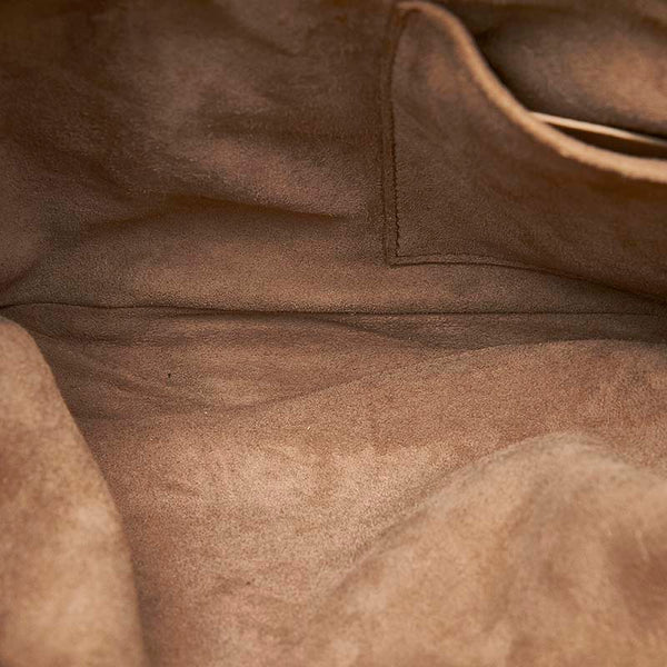 ボッテガヴェネタ イントレチャート メタリックカーキ シルバー  レザー ショルダーバッグ レディース BOTTEGAVENETA 【中古】