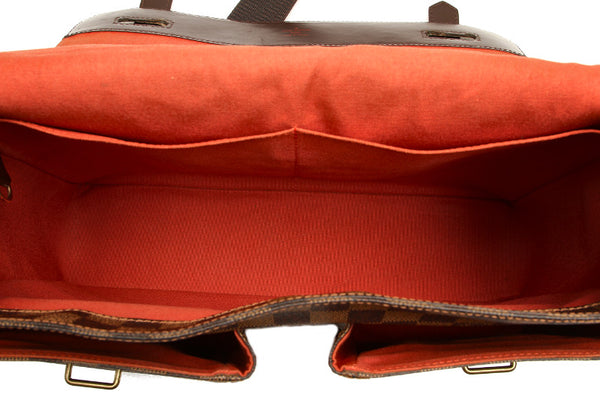 ルイ ヴィトン ダミエ ブロードウェイ N42270 ブラウン PVC レザー 肩掛け ショルダーバッグ ユニセックス LOUIS VUITTON 中古