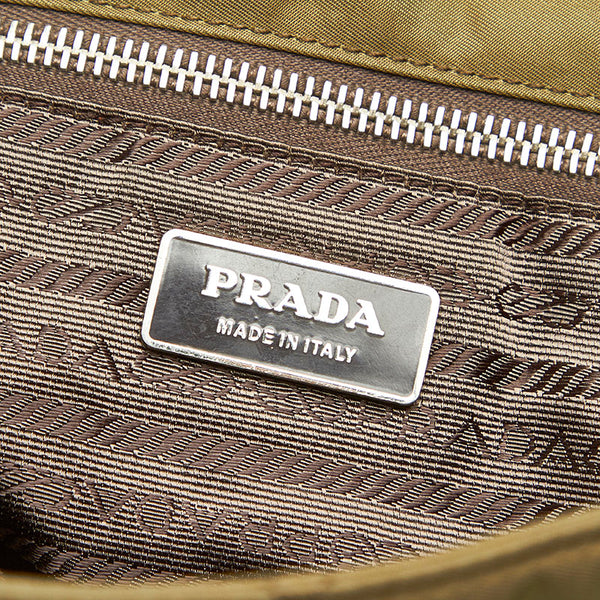 プラダ BT0422 モスグリーン カーキ ブラウン MILITARE ナイロン レザー ショルダーバッグ メンズ PRADA 【中古】