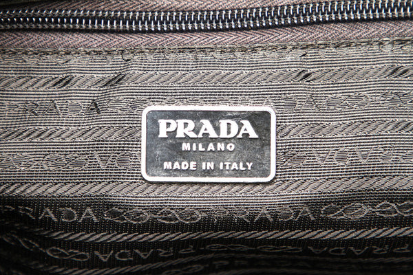 プラダ ブラック ナイロン レザー 斜め掛け ショルダーバッグ メンズ PRADA 中古