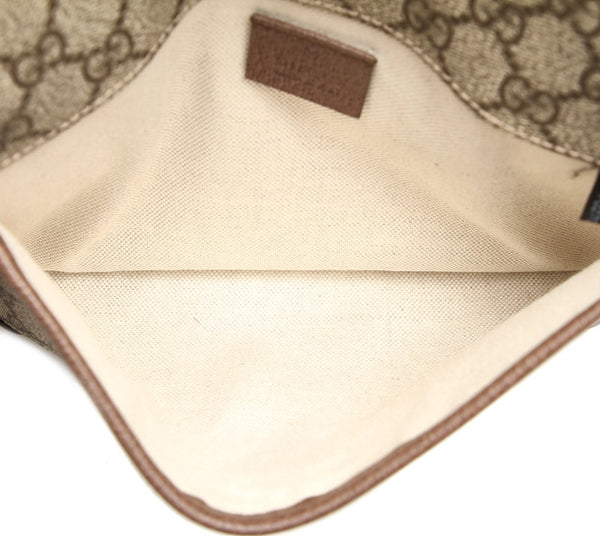 グッチ GGスプリーム シェリーライン 493930 ベージュ PVC レザー ウエストバッグ ユニセックス GUCCI 中古