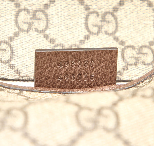 グッチ GGスプリーム シェリーライン 493930 ベージュ PVC レザー ウエストバッグ ユニセックス GUCCI 中古