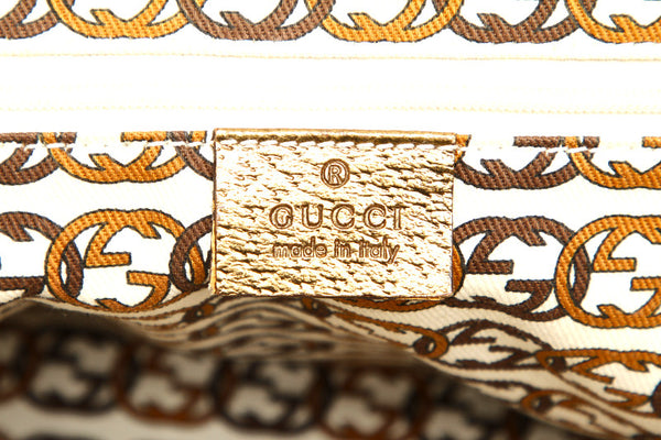 グッチ GGキャンバス 177052 ベージュ ゴールド キャンバス レザー ショルダーバッグ レディース GUCCI 中古