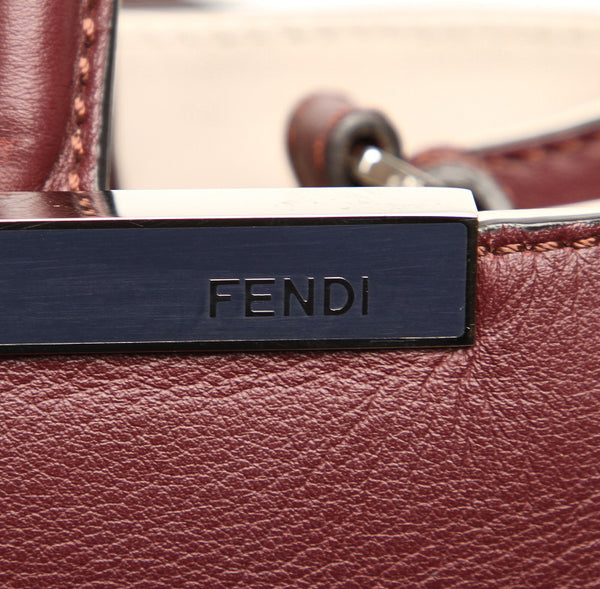 フェンディ プチトゥージュール 8BH253 ワインレッド レザー ハンドバッグ ショルダーバッグ 2WAY レディース FENDI 中古