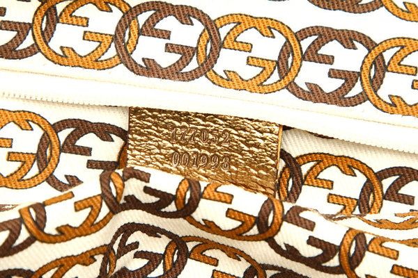 グッチ GGキャンバス 177052 ベージュ ゴールド キャンバス レザー ショルダーバッグ レディース GUCCI 中古