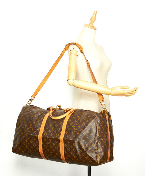ルイ ヴィトン モノグラム キーポル バンドリエール 60 M41412 ブラウン PVC レザー ボストンバッグ ショルダーバッグ 2WAY ユニセックス LOUIS VUITTON 中古