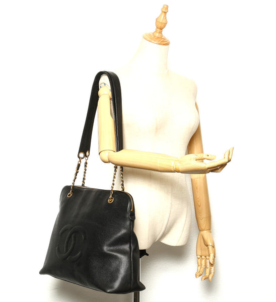 シャネル ココマーク ブラック キャビアスキン チェーン ショルダーバッグ レディース CHANEL 中古