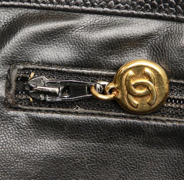 シャネル ココマーク ブラック キャビアスキン チェーン ショルダーバッグ レディース CHANEL 中古