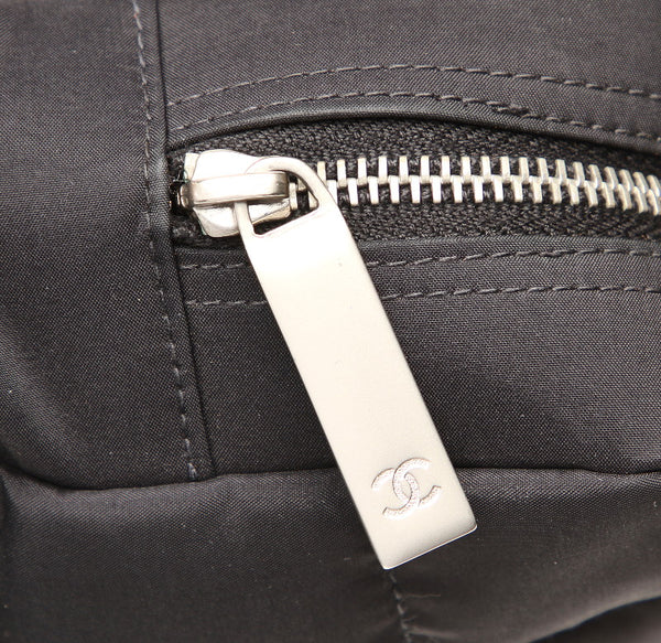 シャネル チョコバー ココマーク ブラック ナイロン チェーン ショルダーバッグ レディース CHANEL 中古