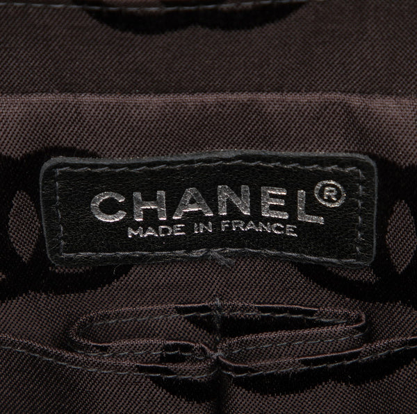 シャネル チョコバー ココマーク ブラック ナイロン チェーン ショルダーバッグ レディース CHANEL 中古