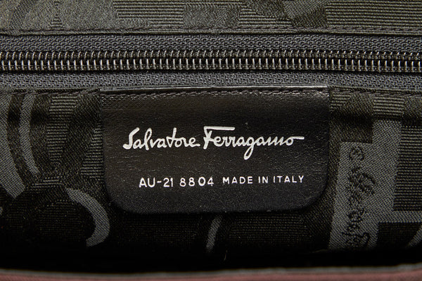 サルヴァトーレフェラガモ ヴァラ AU-21 8804 ブラウン ナイロン 肩掛け ショルダーバッグ レディース Salvatore Ferragamo 中古