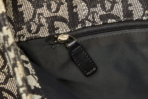 クリスチャンディオール トロッター ブラック グレー キャンバス レザー 斜め掛け ショルダーバッグ レディース Christian Dior 中古