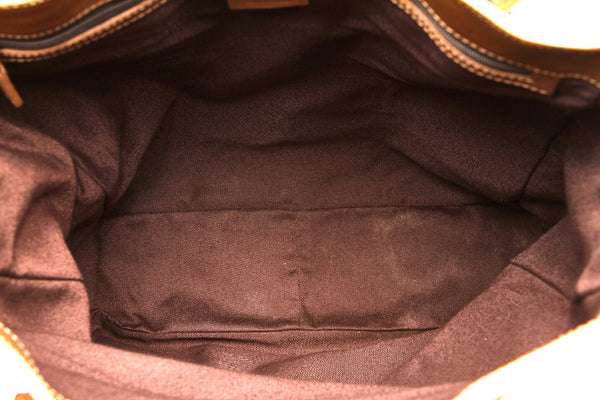 グッチ GGキャンバス ウッド 112530 ブラウン キャンバス レザー トートバッグ レディース GUCCI 中古