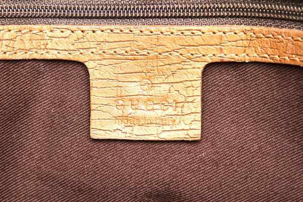 グッチ GGキャンバス ウッド 112530 ブラウン キャンバス レザー トートバッグ レディース GUCCI 中古