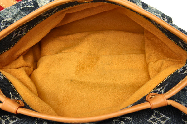 ルイ ヴィトン モノグラム デニム ポルテ エポル レイエMM M95334 ブルー デニム 肩掛け ショルダーバッグ レディース LOUIS VUITTON 中古