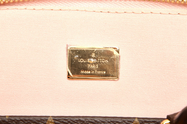 ルイ ヴィトン モノグラム アルマBB M51925 ピンク ブラウン パテントレザー PVC ハンドバッグ レディース LOUIS VUITTON 中古