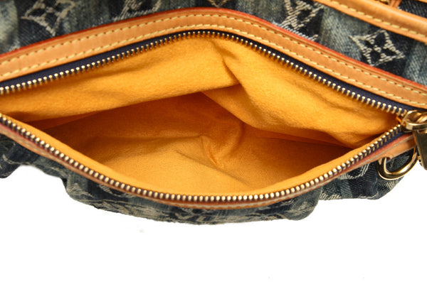 ルイ ヴィトン モノグラム デニム ポルテ エポル レイエMM M95334 ブルー デニム 肩掛け ショルダーバッグ レディース LOUIS VUITTON 中古