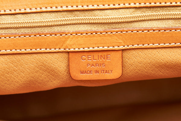 セリーヌ マカダム ブラウン PVC レザー ハンドバッグ レディース CELINE 中古