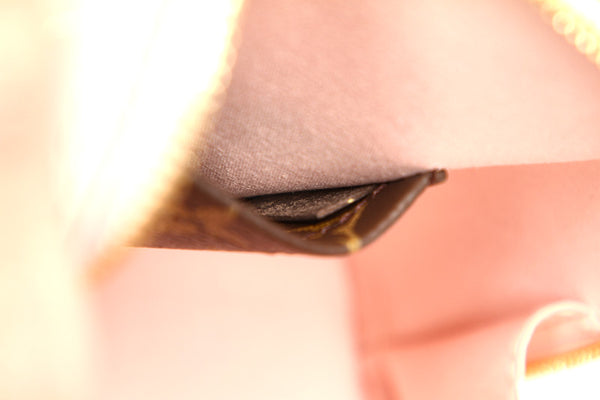 ルイ ヴィトン モノグラム アルマBB M51925 ピンク ブラウン パテントレザー PVC ハンドバッグ レディース LOUIS VUITTON 中古