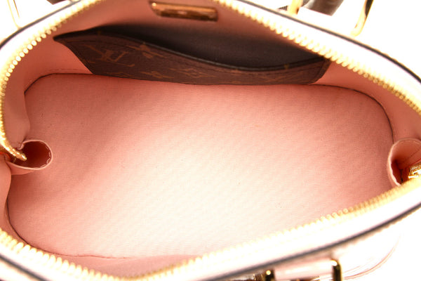 ルイ ヴィトン モノグラム アルマBB M51925 ピンク ブラウン パテントレザー PVC ハンドバッグ レディース LOUIS VUITTON 中古