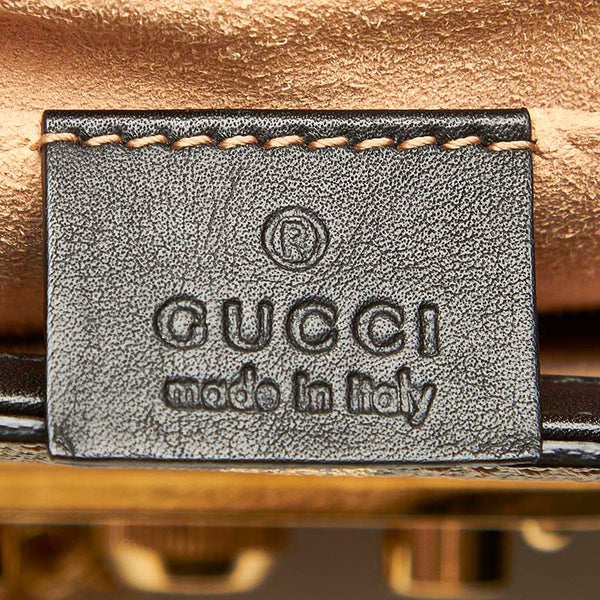 グッチ GGスプリーム ビー 蜂  409487 ベージュ ブラウン PVC レザー チェーン ショルダーバッグ レディース GUCCI 【中古】