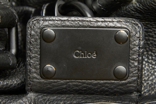 クロエ パティントン ブラック レザー ショルダーバッグ レディース Chloe 中古