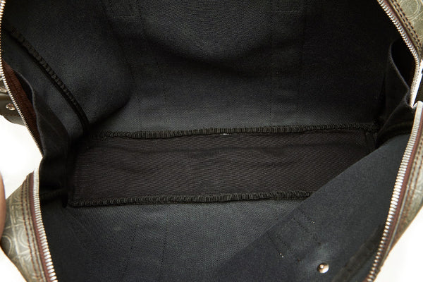 サルヴァトーレフェラガモ ガンチーニ カーキ PVC レザー キャンバス ビジネスバッグ ショルダーバッグ 2WAY メンズ Salvatore Ferragamo 中古