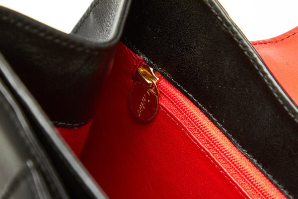 カルティエ パンテール ブラック レザー ショルダーバッグ レディース CARTIER 中古