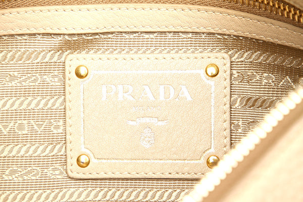 プラダ ベージュ レザー ハンドバッグ レディース PRADA 中古