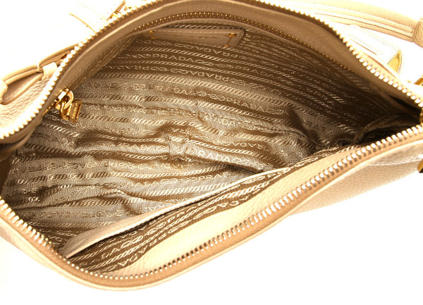 プラダ ベージュ レザー ハンドバッグ レディース PRADA 中古
