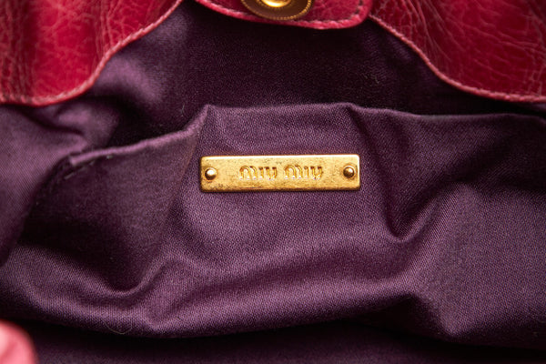 ミュウミュウ ピンク レザー ハンドバッグ レディース MIUMIU 中古