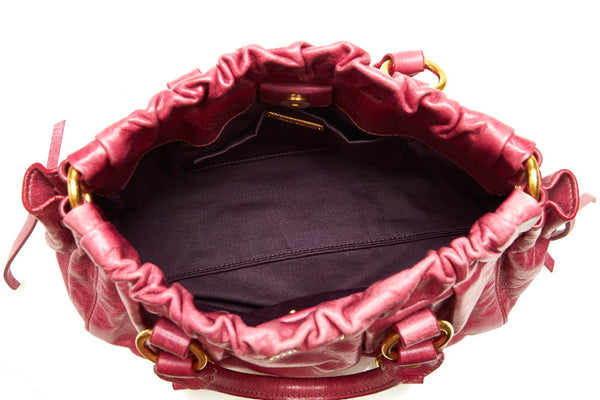 ミュウミュウ ピンク レザー ハンドバッグ レディース MIUMIU 中古