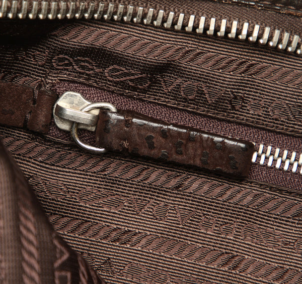 プラダ VS0243 グリーンオレンジ ブラック ナイロン レザー クラッチバッグ ユニセックス PRADA 中古